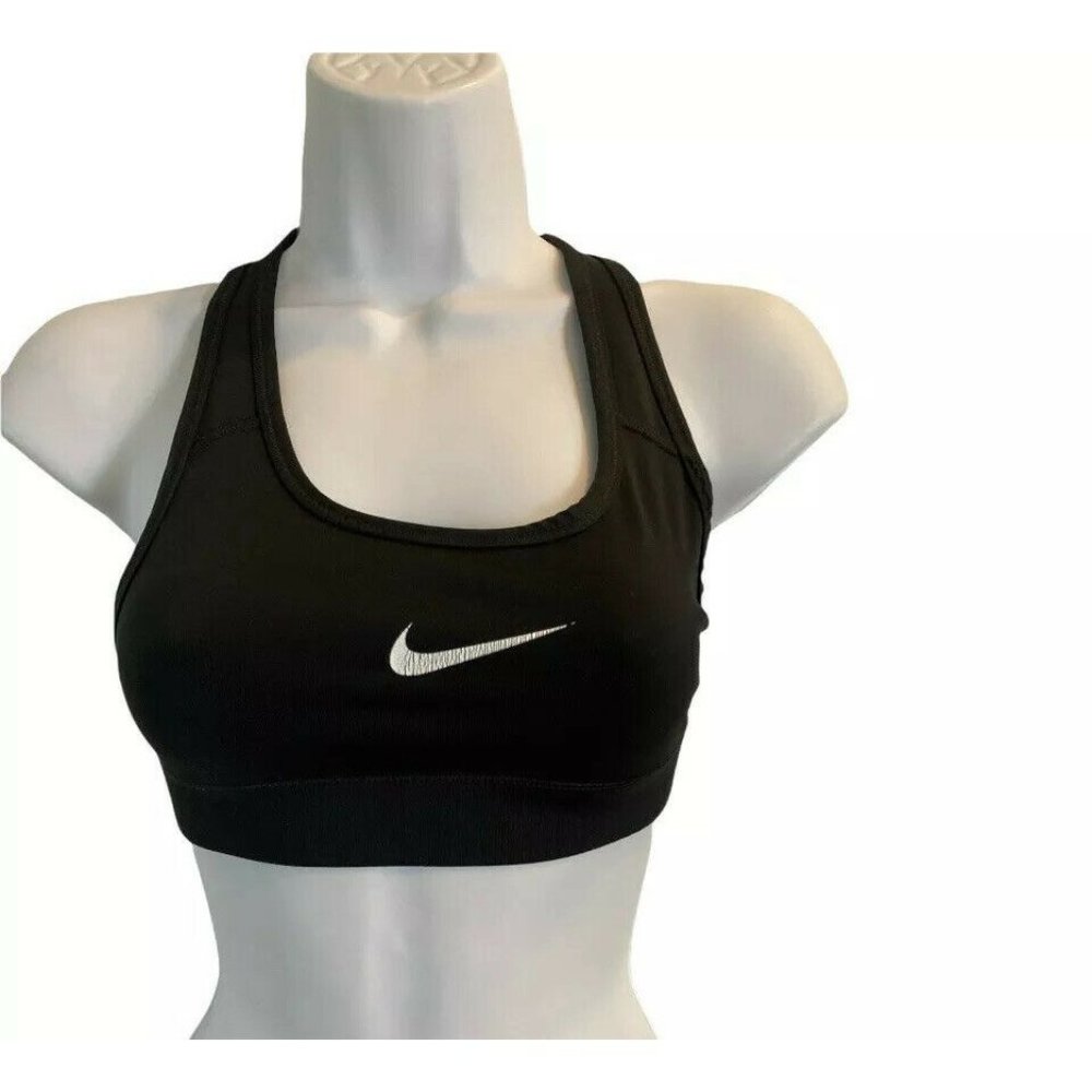 Nike Swoosh Dri Fit Sports Bra Monica ASO Friends Size XS Black Racerback - Picture 9 of 9